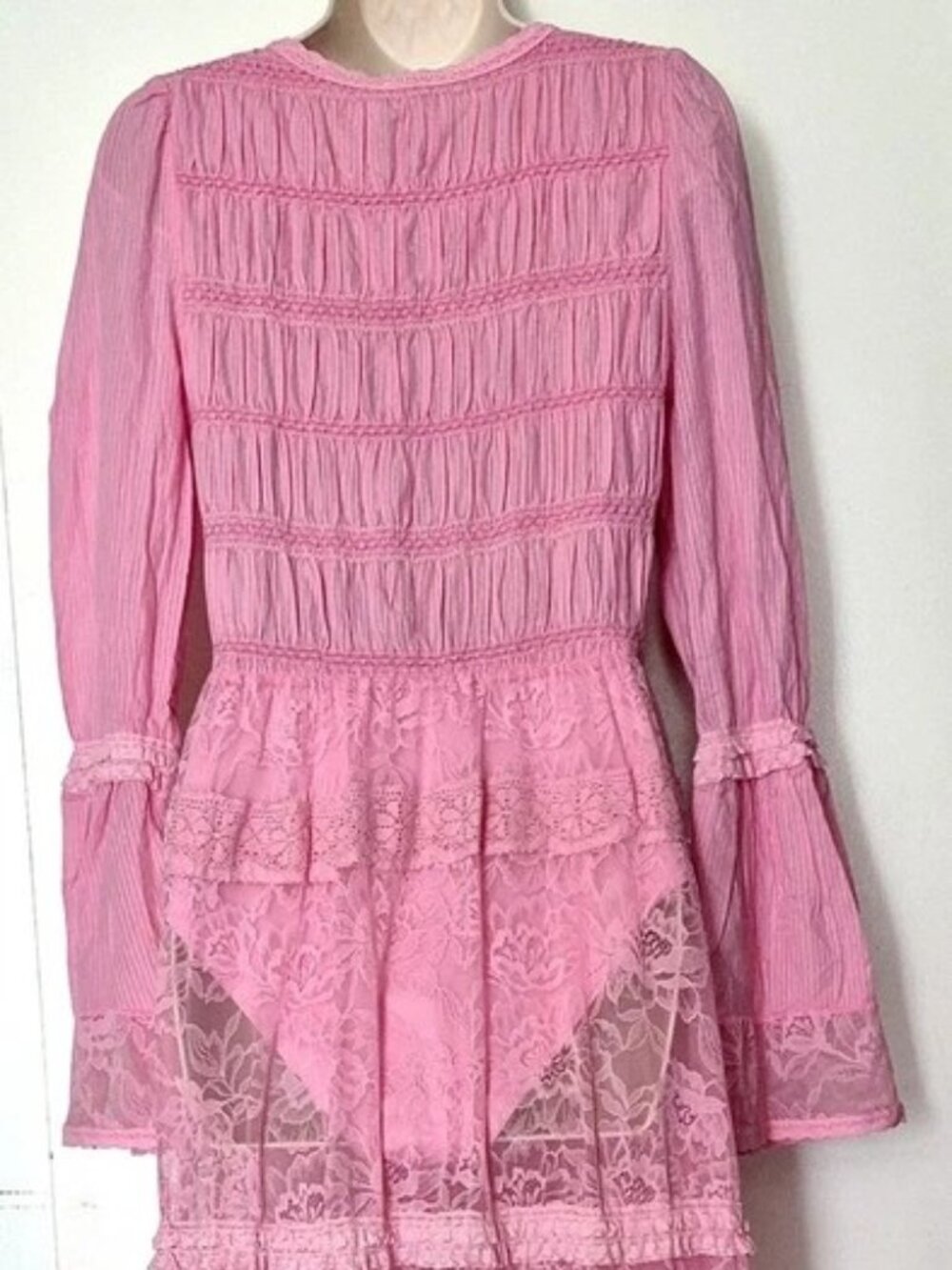 Free People Intimately Sweet Saloon Maxi Bodysuit Pink Size S - Picture 5 of 15